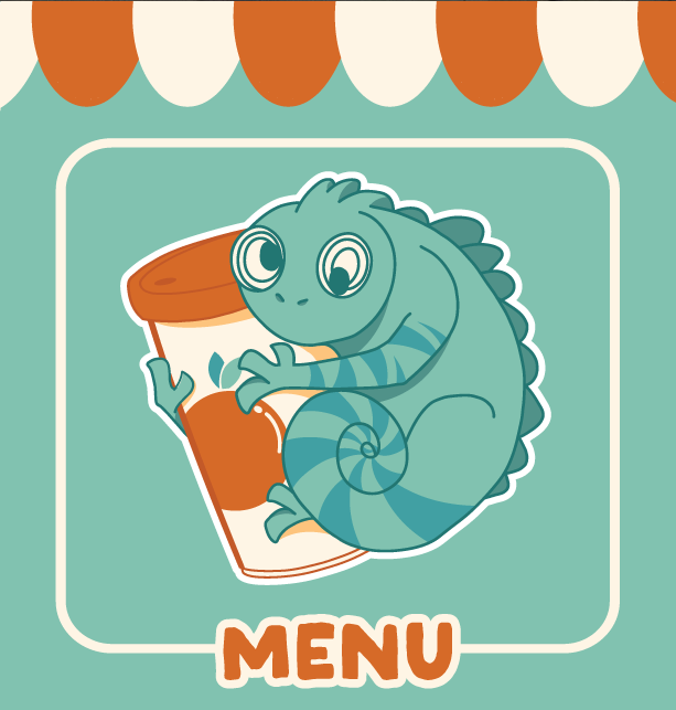 Coffee Chameleon Sticker